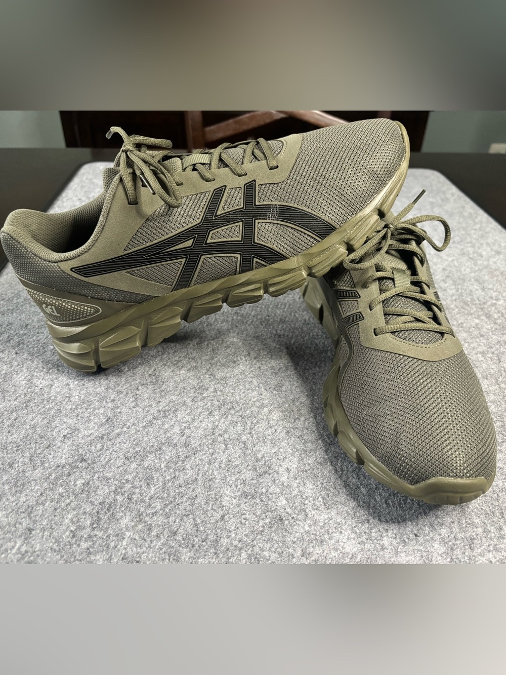 ASICS Olive Green Mesh Athletic Sneakers